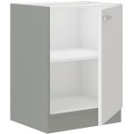 Kuchyňská skříňka Bolzano 60 D 1F BB bílý lesk/šedá