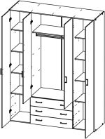 Skříň Sid 4d3s bílá
