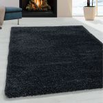 Kusový koberec Fluffy Shaggy 3500 anthrazit - 80x150 cm