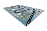 Dětský kusový koberec Fun Route Street animals blue - 80x150 cm