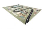Dětský kusový koberec Fun Route Street animals green - 200x290 cm