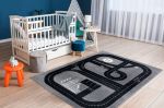 Dětský kusový koberec Fun Track grey - 120x170 cm