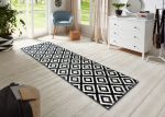 Kusový koberec Hamla 105477 Black Cream - 80x300 cm