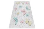 Dětský kusový koberec Bambino 1610 Butterflies cream - 80x150 cm