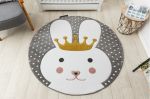 Dětský kusový koberec Petit Bunny grey kulatý - 120x120 (průměr) kruh cm