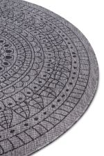 Kusový koberec Twin-Wendeteppiche 105476 Night Silver kruh – na ven i na doma - 140x140 (průměr) kruh cm