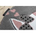 Dětský kusový koberec Petit Kitty cat grey kruh - 120x120 (průměr) kruh cm