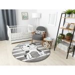 Dětský kusový koberec Petit Puppy grey kruh - 120x120 (průměr) kruh cm