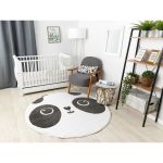 Dětský kusový koberec Petit Panda white kruh - 140x140 (průměr) kruh cm
