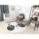 Dětský kusový koberec Petit Panda white kruh - 160x160 (průměr) kruh cm