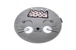Dětský kusový koberec Petit Cat crown grey kruh - 160x160 (průměr) kruh cm