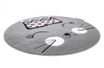 Dětský kusový koberec Petit Cat crown grey kruh - 160x160 (průměr) kruh cm