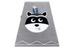 Dětský kusový koberec Petit Raccoon mukki grey - 160x220 cm