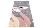 Dětský kusový koberec Petit Flamingos hearts grey - 120x170 cm