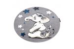 Dětský kusový koberec Petit Elephant stars grey kruh - 160x160 (průměr) kruh cm