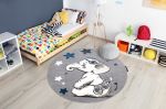Dětský kusový koberec Petit Elephant stars grey kruh - 160x160 (průměr) kruh cm