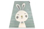 Dětský kusový koberec Petit Rabbit green - 140x190 cm