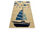 Dětský kusový koberec Petit Sail boat gold - 160x220 cm