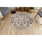 Kusový koberec Berber Tanger B5940 cream and brown kruh - 120x120 (průměr) kruh cm