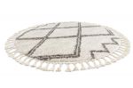Kusový koberec Berber Asila cream and brown kruh - 160x160 (průměr) kruh cm