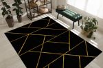 Kusový koberec Emerald geometric 1012 black and gold - 200x290 cm