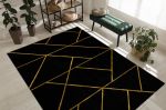 Kusový koberec Emerald geometric 1012 black and gold - 160x220 cm