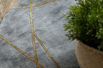 Kusový koberec Emerald 1022 grey and gold kruh - 160x160 (průměr) kruh cm