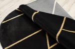 Kusový koberec Emerald geometric 1012 black and gold kruh - 200x200 (průměr) kruh cm