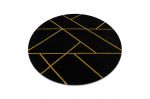 Kusový koberec Emerald geometric 1012 black and gold kruh - 200x200 (průměr) kruh cm