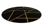 Kusový koberec Emerald geometric 1012 black and gold kruh - 200x200 (průměr) kruh cm