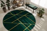Kusový koberec Emerald geometric 1012 green and gold kruh - 120x120 (průměr) kruh cm