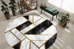 Kusový koberec Emerald 1015 black and gold kruh - 160x160 (průměr) kruh cm