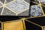 Kusový koberec Gloss 400B 86 3D geometric black/gold - 240x330 cm