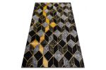 Kusový koberec Gloss 400B 86 3D geometric black/gold - 140x190 cm