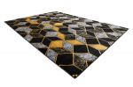 Kusový koberec Gloss 400B 86 3D geometric black/gold - 160x220 cm