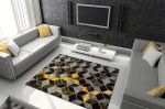Kusový koberec Gloss 400B 86 3D geometric black/gold - 180x270 cm