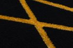 Kusový koberec Gloss 406C 86 geometric black/gold - 280x370 cm