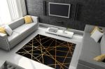 Kusový koberec Gloss 406C 86 geometric black/gold - 160x220 cm