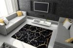 Kusový koberec Gloss 410A 86 3D mramor black/gold - 140x190 cm