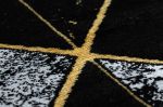 Kusový koberec Gloss 400B 86 3D geometric black/gold kruh - 120x120 (průměr) kruh cm