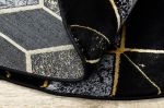 Kusový koberec Gloss 400B 86 3D geometric black/gold kruh - 150x150 (průměr) kruh cm
