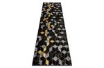 Běhoun Gloss 400B 86 3D geometric black/gold - 80x300 cm