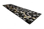 Běhoun Gloss 400B 86 3D geometric black/gold - 60x200 cm