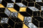 Běhoun Gloss 400B 86 3D geometric black/gold - 60x300 cm