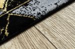 Běhoun Gloss 400B 86 3D geometric black/gold - 60x200 cm