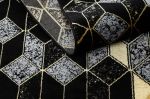 Běhoun Gloss 400B 86 3D geometric black/gold - 80x300 cm