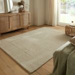 Kusový ručně tkaný koberec Tuscany Textured Wool Border Natural - 160x230 cm