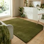 Kusový ručně tkaný koberec Tuscany Textured Wool Border Green - 160x230 cm