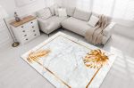 Kusový koberec Miro 51518.806 Leaves grey/gold - 120x170 cm