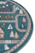 Dětský koberec Adventures 105967 Blue Grey kruh - 140x140 (průměr) kruh cm Dětský koberec Adventures 105967 Blue Grey kruh - 140x140 (průměr) kruh cm